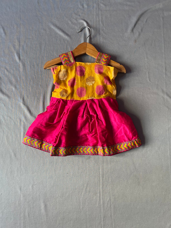 Girls premium yellow and pink frock