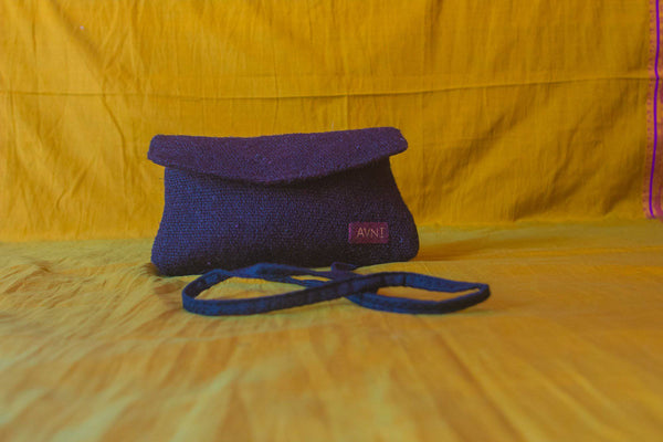 Personalised premium handwoven ghongadi sling bag- black - WEAR COURAGE
