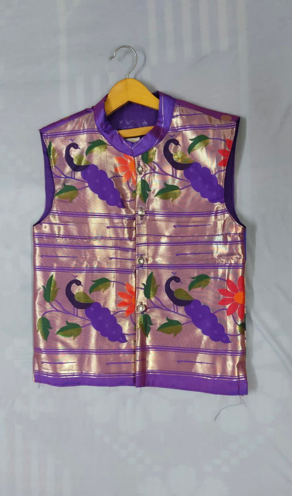 Men’s premium paithani jacket - purple