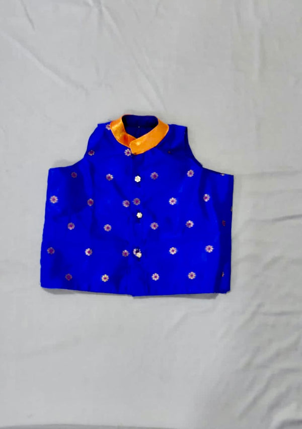 Boy's premium Paithani jacket - color blue