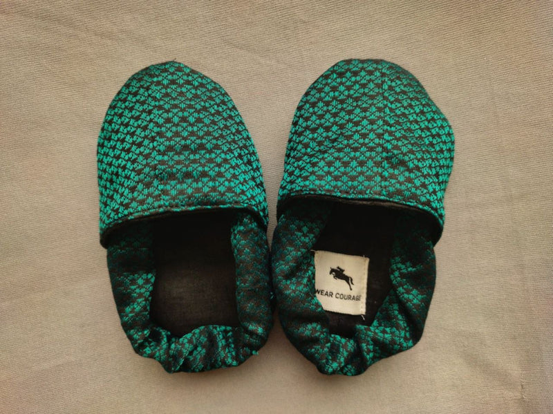 Baby Khunn Fabric Shoes (without bow) - color turquoise green - WEAR COURAGE