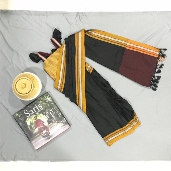 Girl's Black Khunn Ready To Wear Sari - WEAR COURAGE