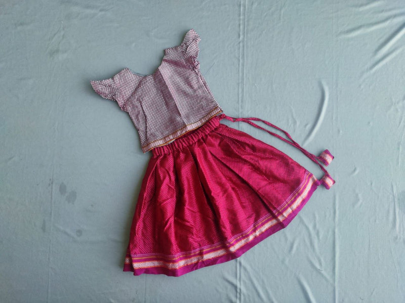 Amazon.com: indian ethnic wear for babies, traditional baby pattu dress  set, kids lehanga choli,ethnic girl indian set, parkar polka indian wear,  (18 months) : Handmade Products