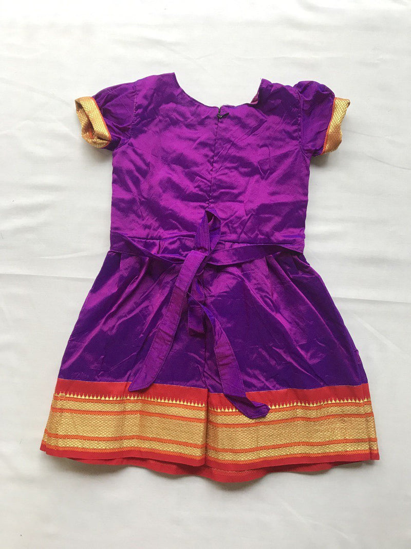Girls premium purple paithani frock - WEAR COURAGE