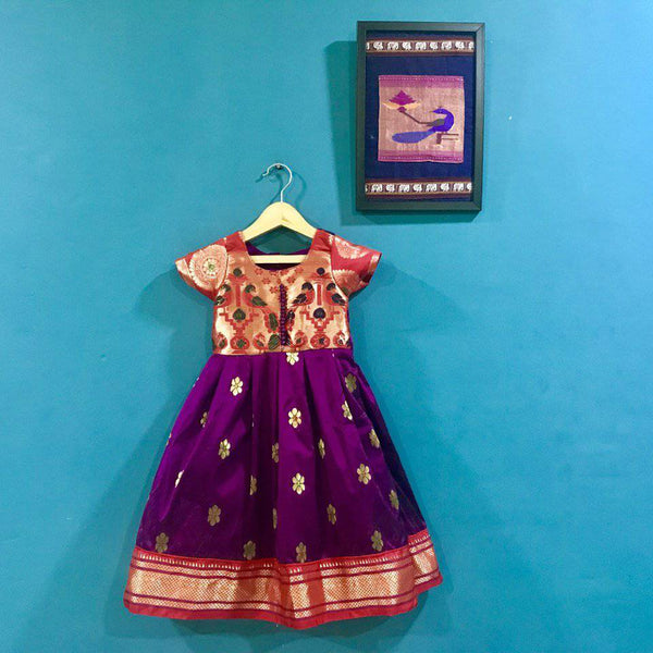 Paithani Frock for Baby Girl -