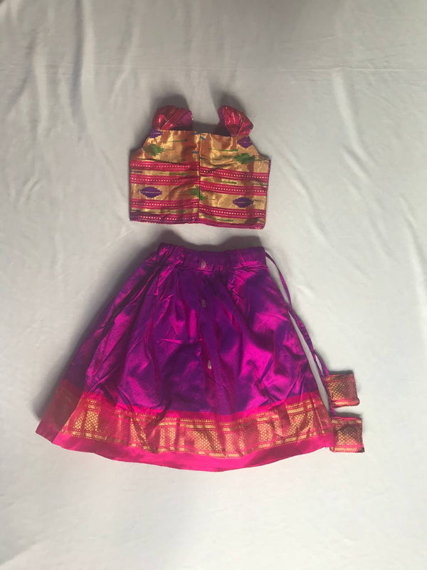 Girls premium purple pink Skirt with Golden Blouse - WEAR COURAGE