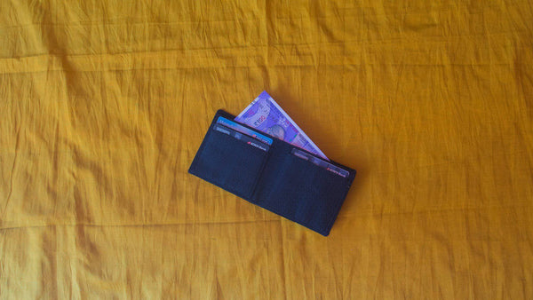 Personalised handwoven ghongadi wallet - Black - WEAR COURAGE