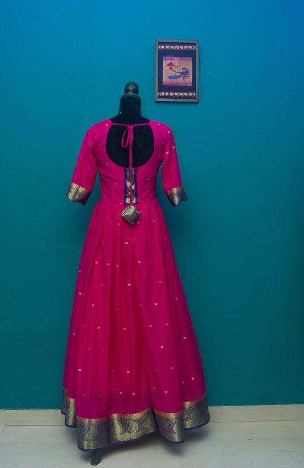 Make Floor Touch Gown From Your Sari - WEAR COURAGE