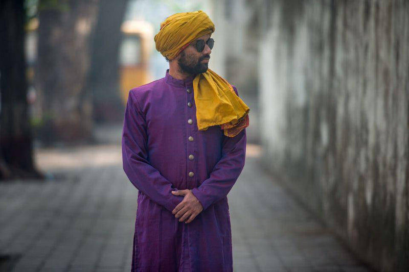 Men's purple dual shade khunn shervani - WEAR COURAGE