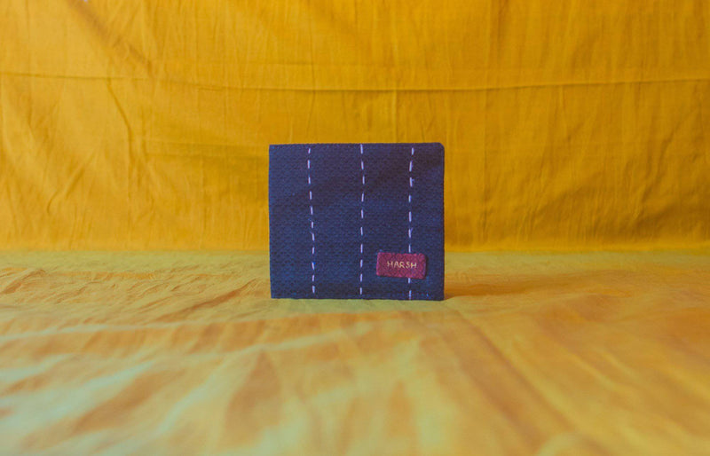 Personalised premium khunn wallet with handstitched godhadi art - Black - WEAR COURAGE