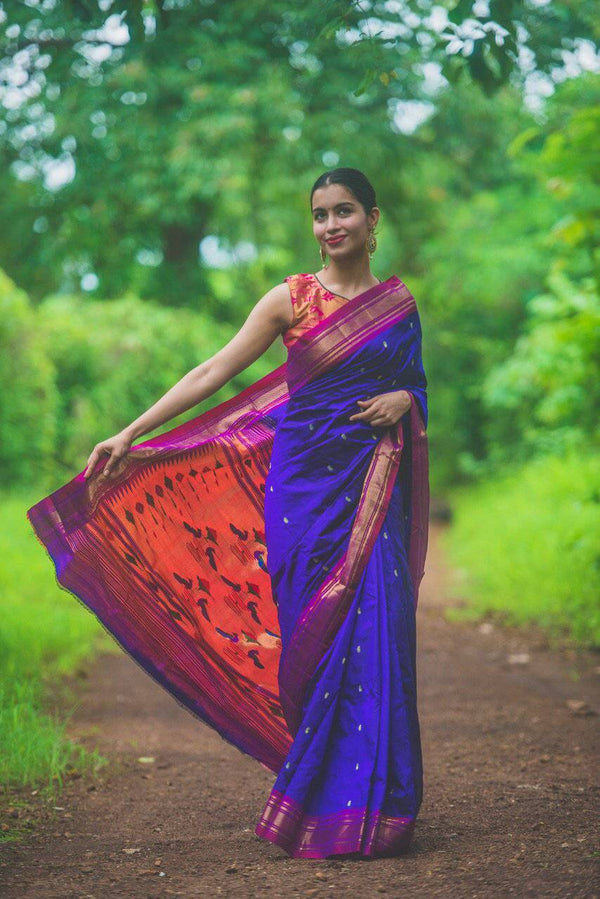 What a lovely pose to show off your #Paithani :) .. Priyanka Joshi, thanks  for sharing this adorable picture with us. And w… | Bridal saree, Saree  collection, Saree