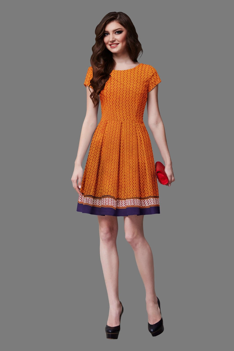 Women’s Orange khunn short dress - WEAR COURAGE